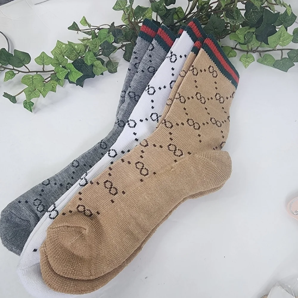 3 Pair of Diamante Motif Design Quarter Socks